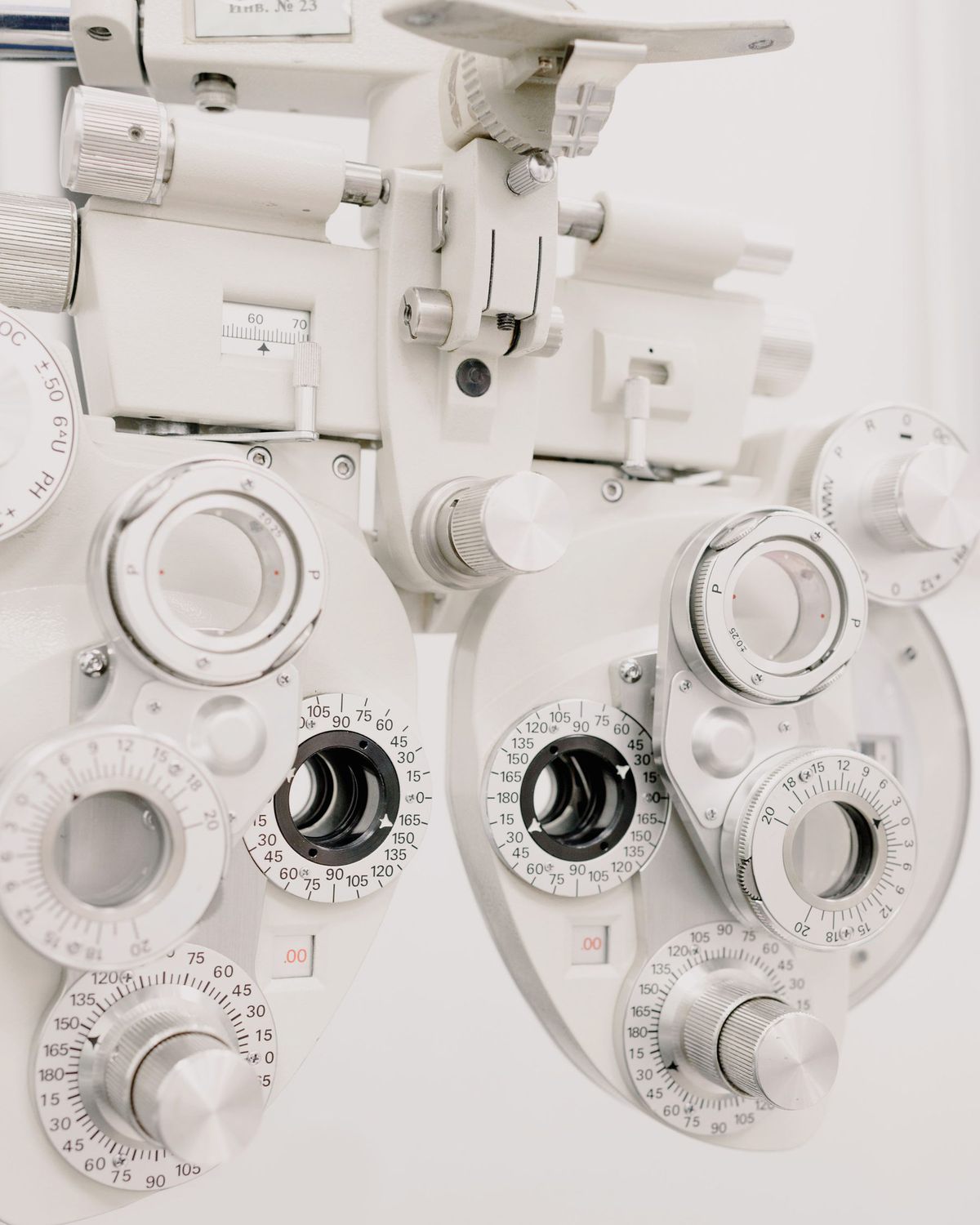 A phoropter in an optometry practice
