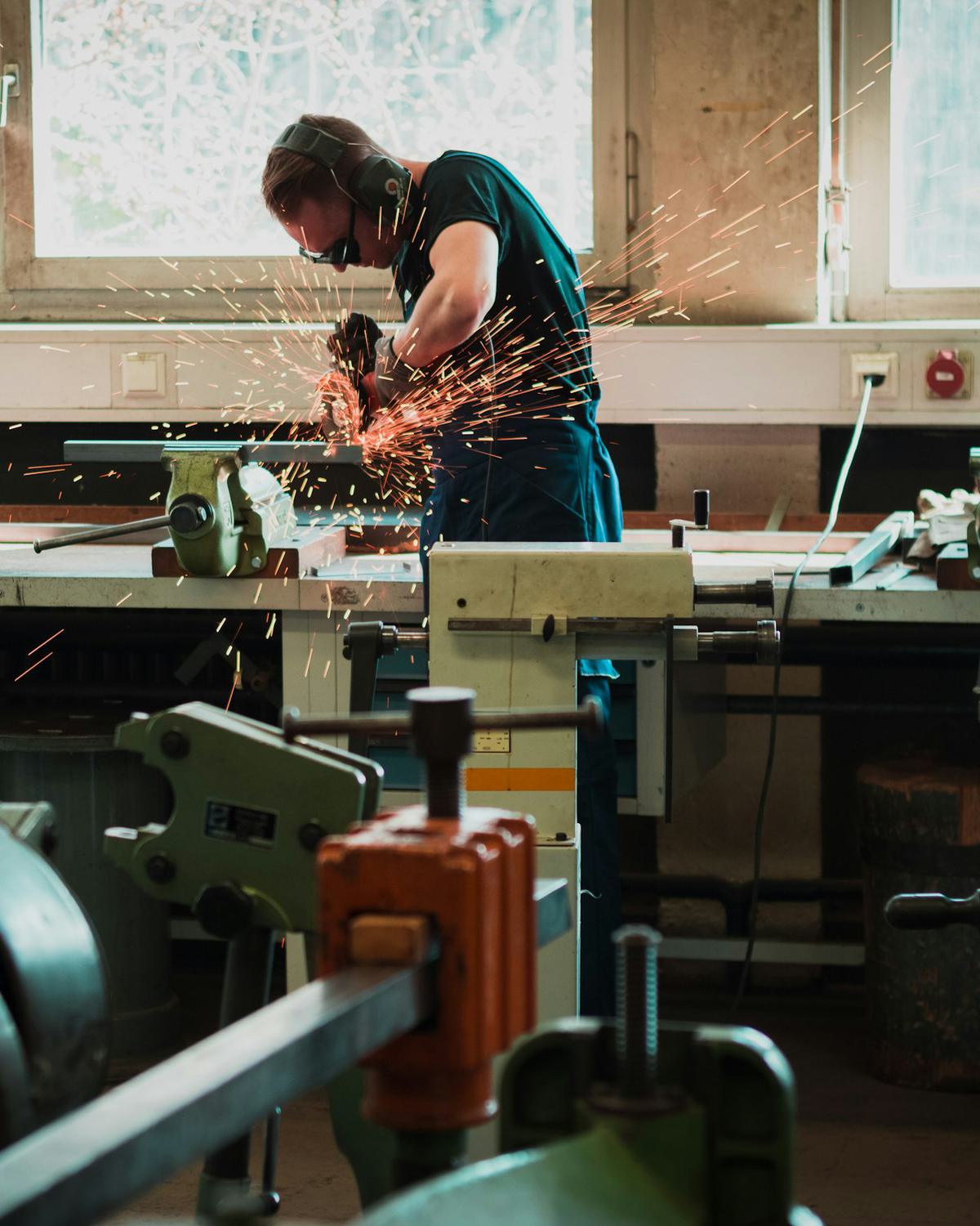 Worker on a manufacturing floor